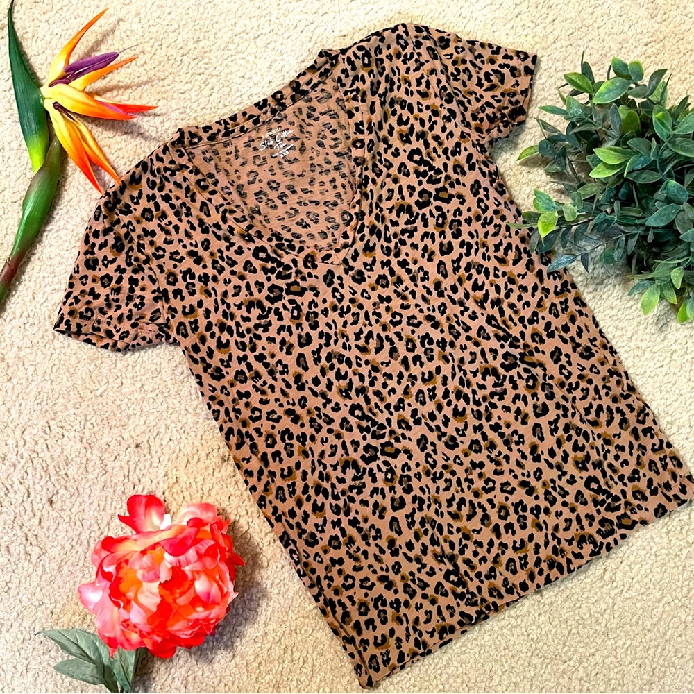 J Crew leopard print t shirt